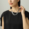 デイスティー サージカルステンレス ブレイドデザイン ３連ネックレス