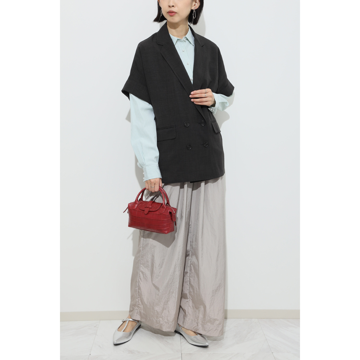 マットクロコダイル コンパクト２ウェイバッグ