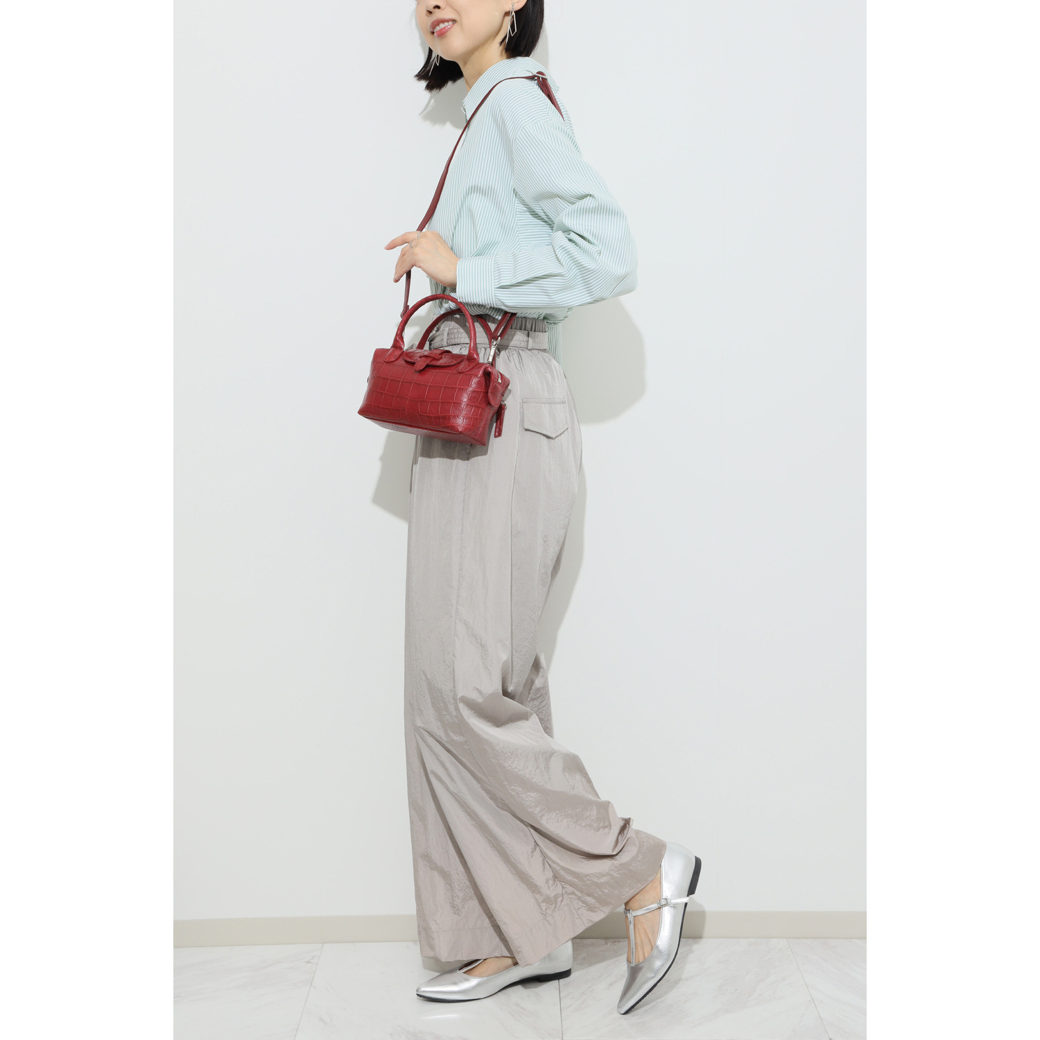 マットクロコダイル コンパクト２ウェイバッグ