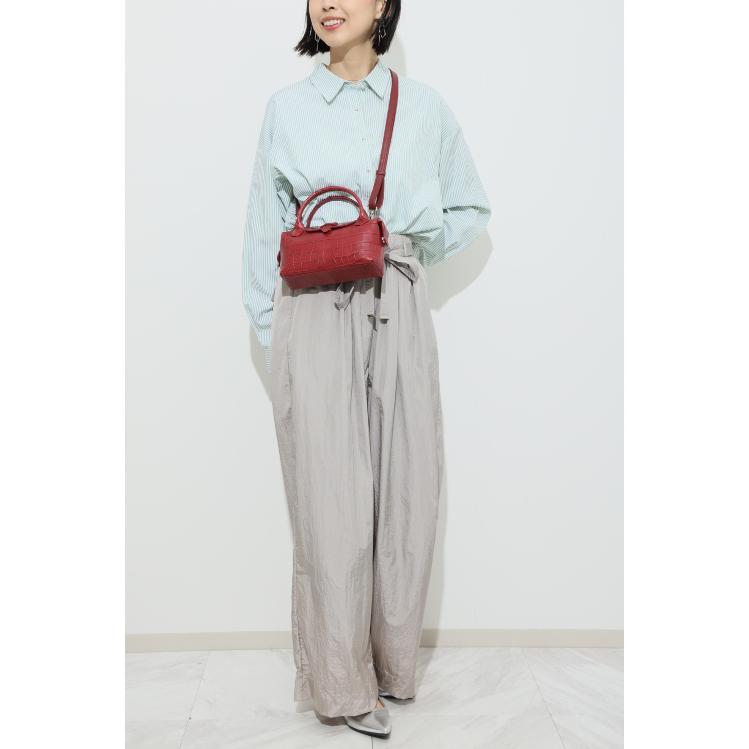 マットクロコダイル コンパクト２ウェイバッグ