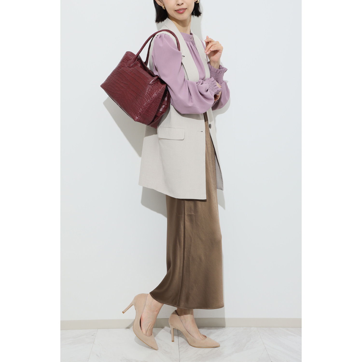 ソフトマットクロコダイル トートバッグ