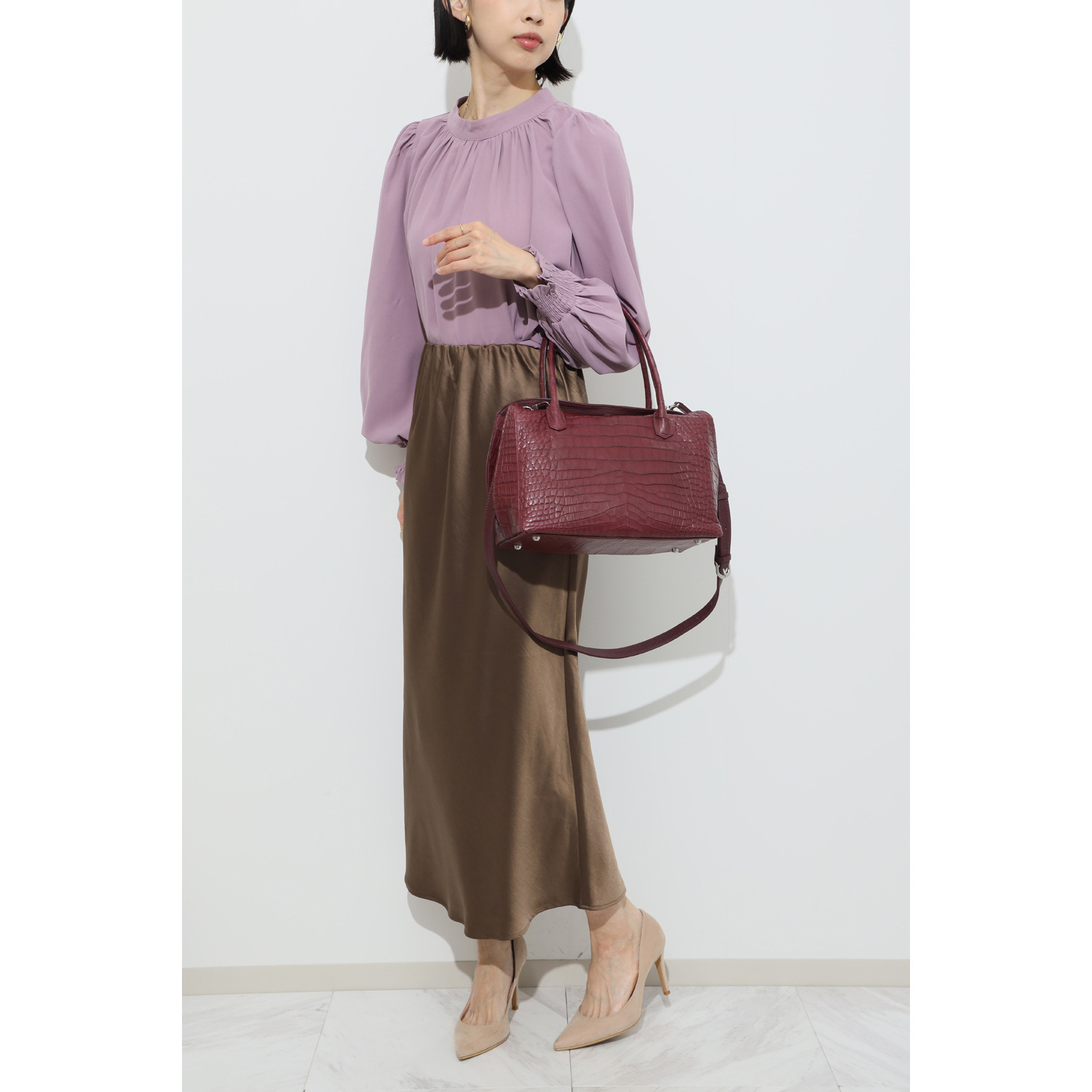 ソフトマットクロコダイル トートバッグ