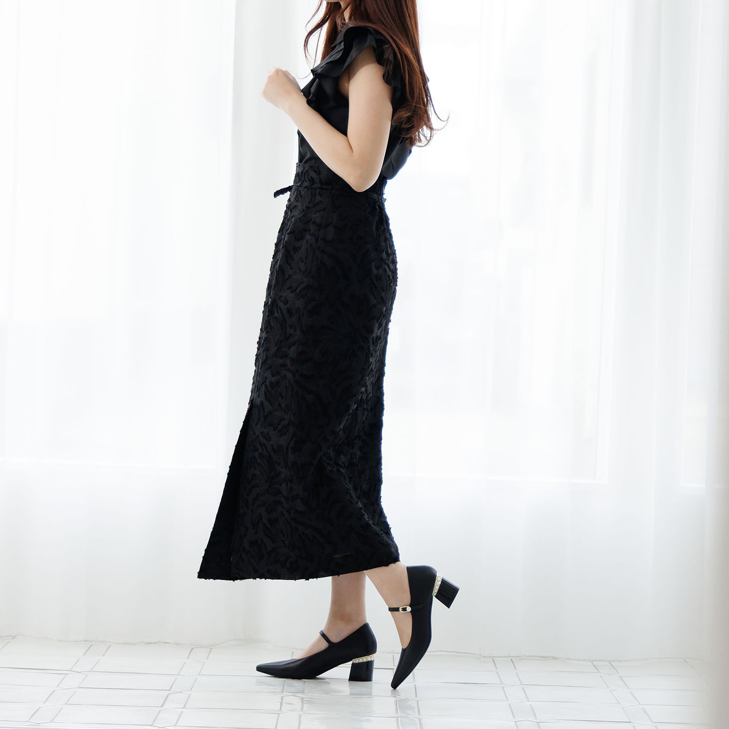 ニカル パールビジュウアクセント メリージェーンパンプス