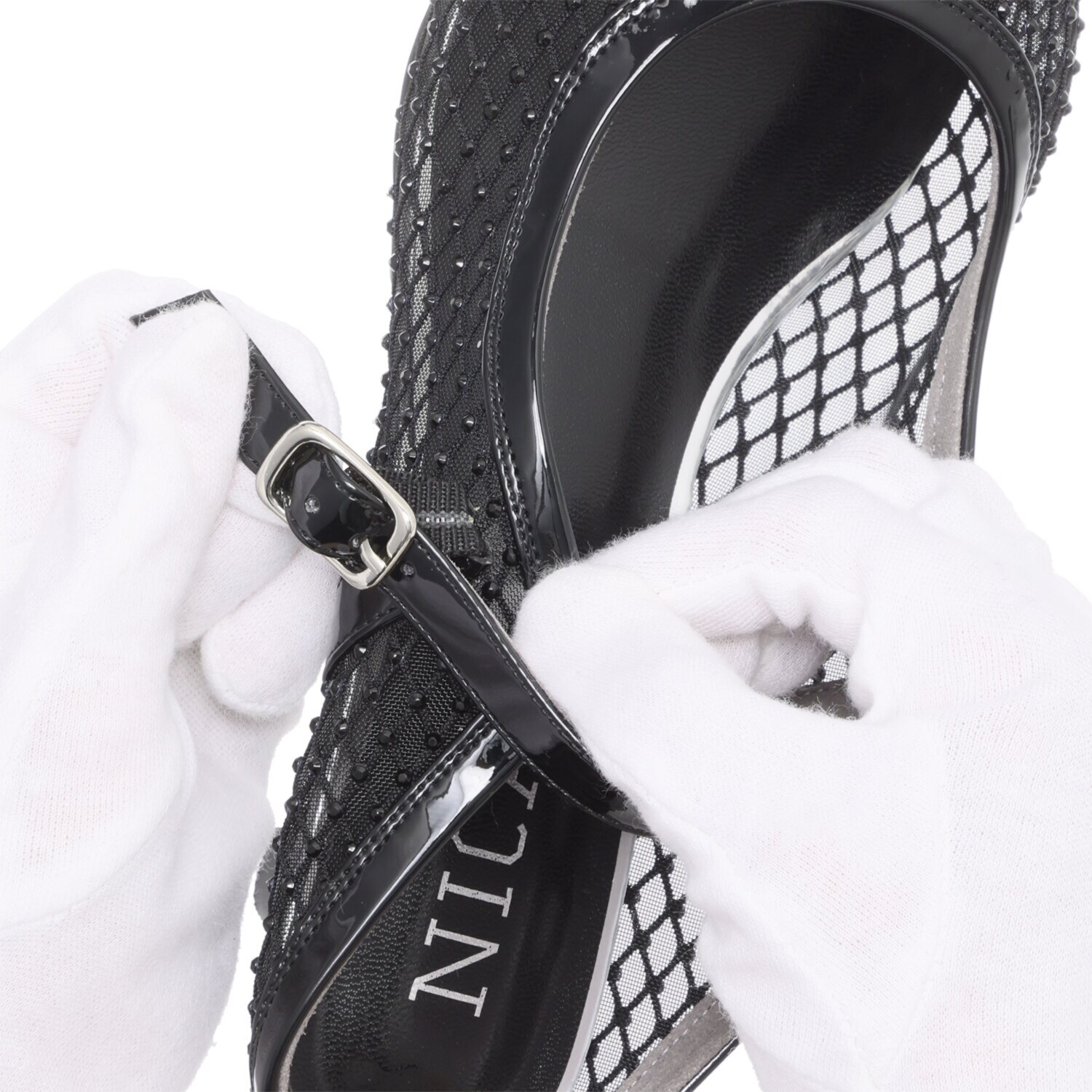 ニカル ラインストーン シアーミュール