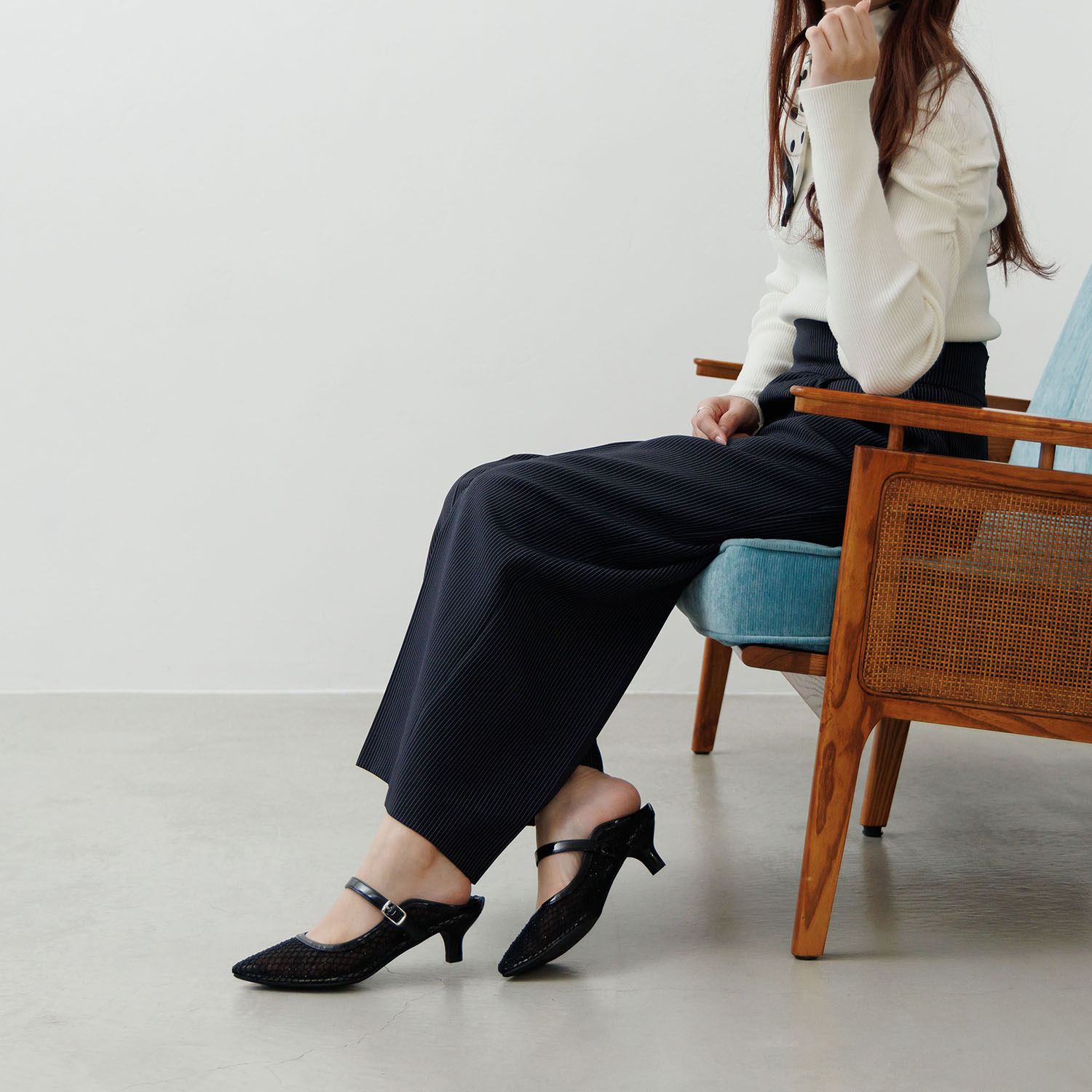 ニカル ラインストーン シアーミュール