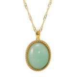 グランシフォレ 翡翠 オーバルカボション ペンダント