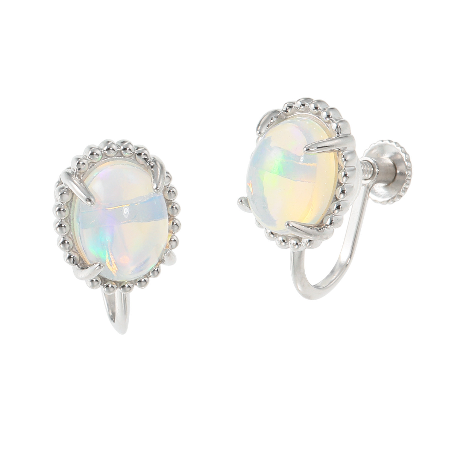 グランシフォレ オパール オーバルカボション イヤリング／ピアス