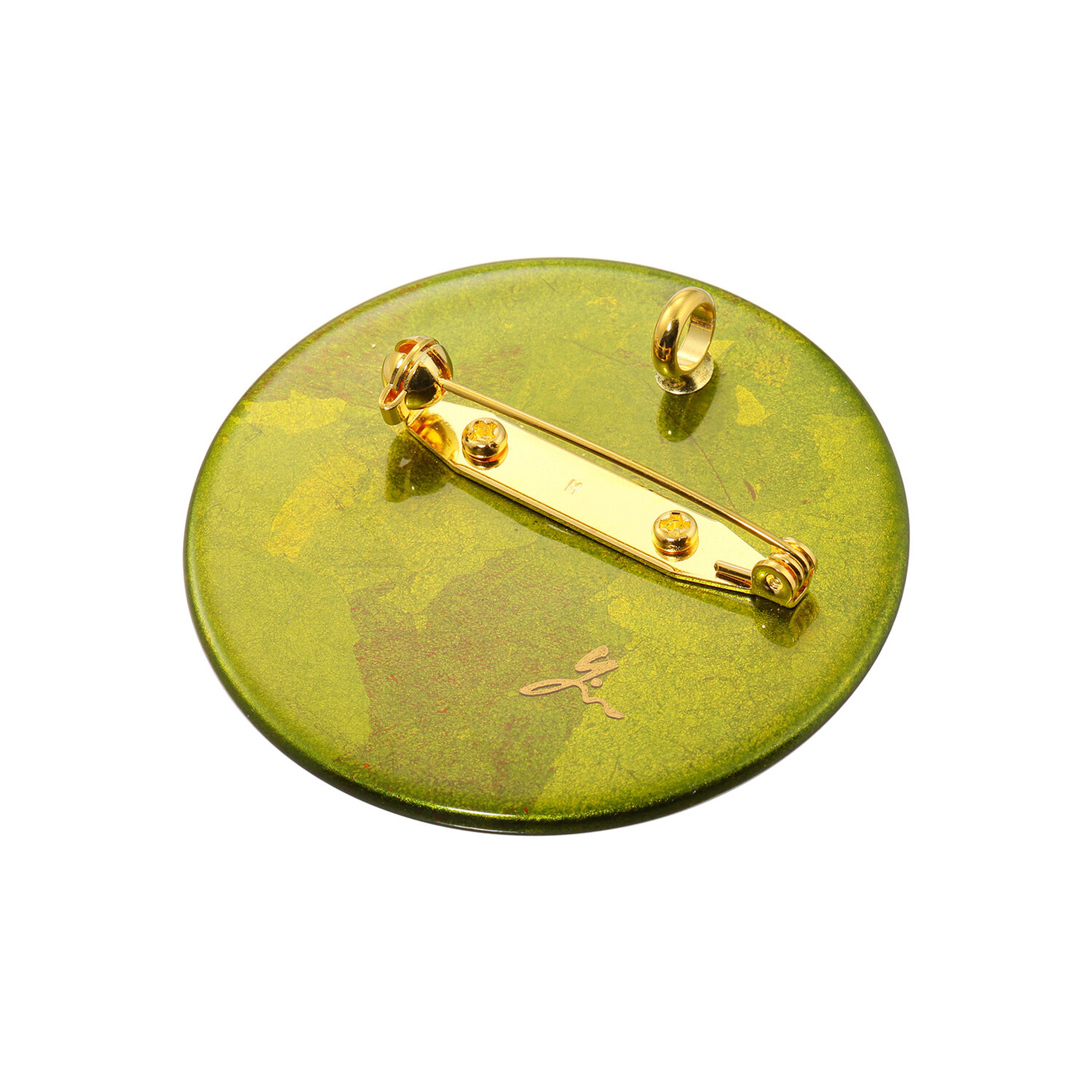 坂本これくしょん ペンダントブローチ “金の迷宮” ＜箔萌木色＞