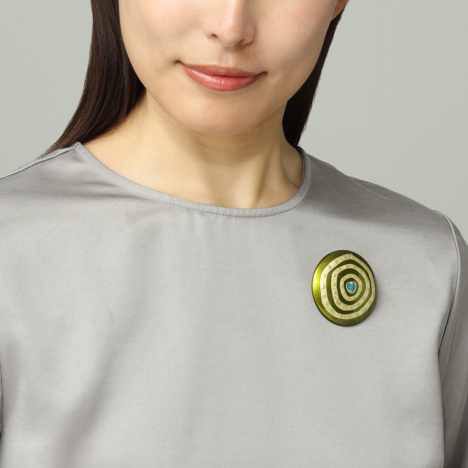 坂本これくしょん ペンダントブローチ “金の迷宮” ＜箔萌木色＞