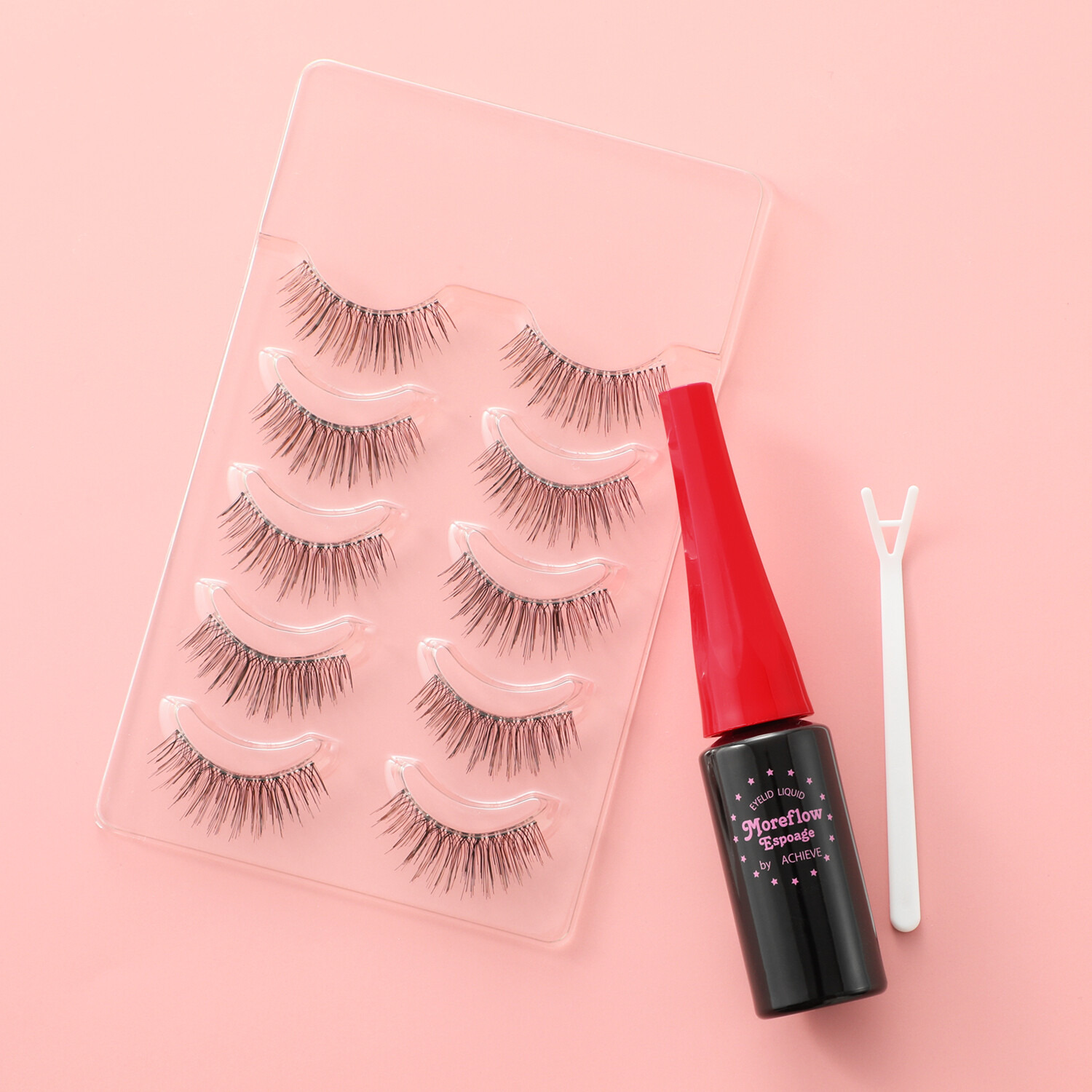 モアフロウ アイリッドリキッド エスポアージュ＆ 大人のためのつけまつげ ナチュラルブルーミン ５ペア（１０枚入り） 特別セット