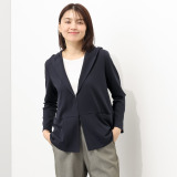 スピンブルー 接触冷感 フレンチリネンブレンド リラックスジャージー フーディー サマージャケット
