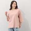 エムエムオー 刺しゅうのロゴが目を惹く 綿１００％ 七分袖 クルーネックＴシャツ