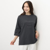 エムエムオー 刺しゅうのロゴが目を惹く 綿１００％ 七分袖 クルーネックＴシャツ