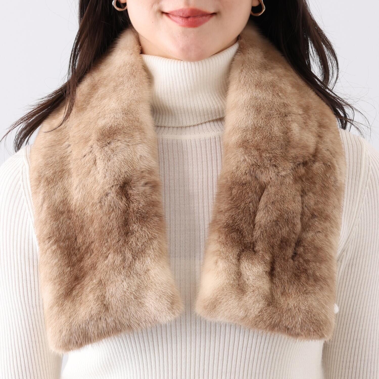 日本製 ＳＡＧＡ ミンク リボン付マフラー