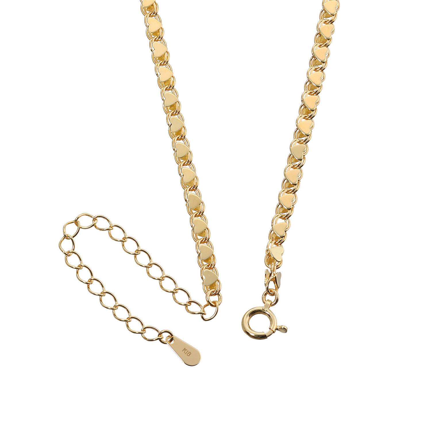 煌香 １８Ｋ ハートモティーフ チェーンネックレス