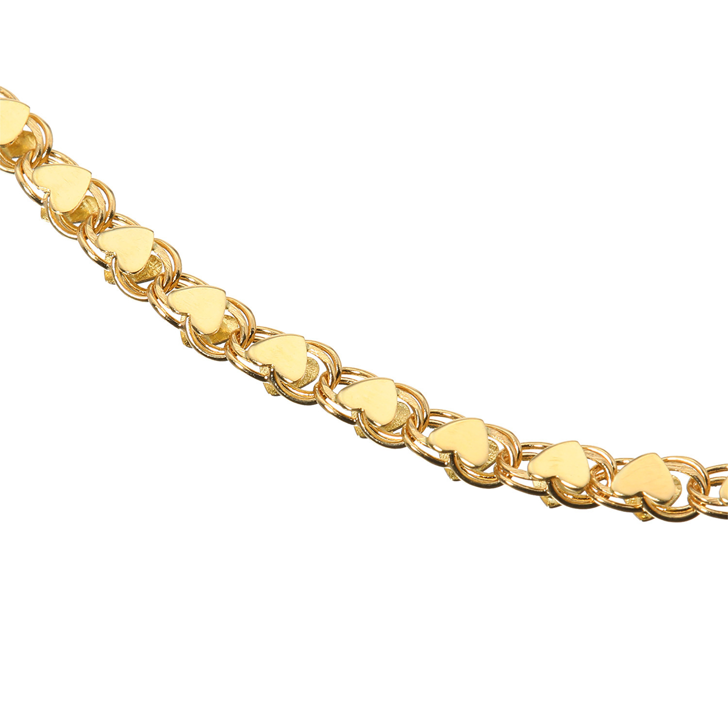 煌香 １８Ｋ ハートモティーフ チェーンブレスレット