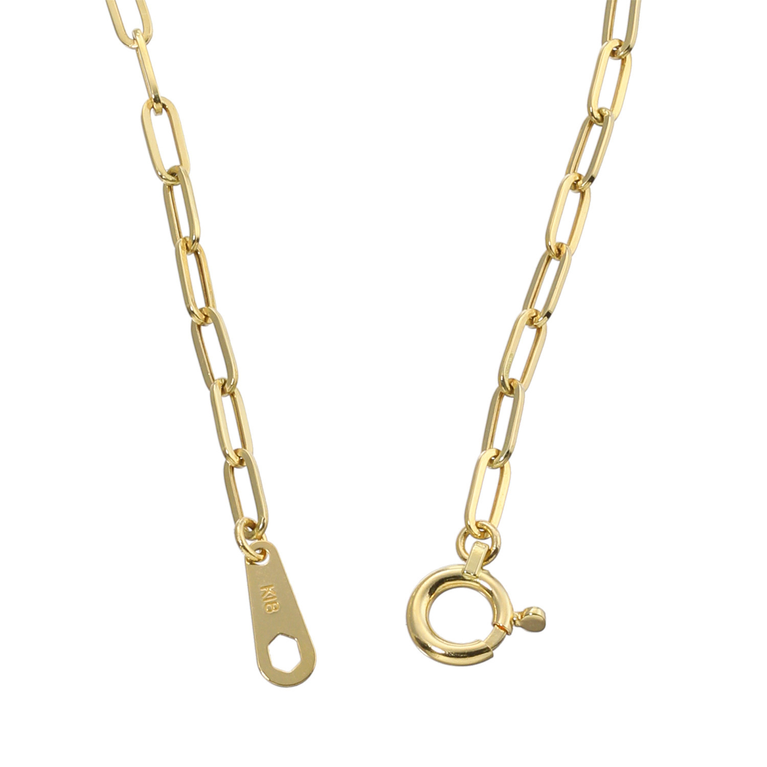 煌香 １８Ｋ ペーパークリップチェーン ネックレス