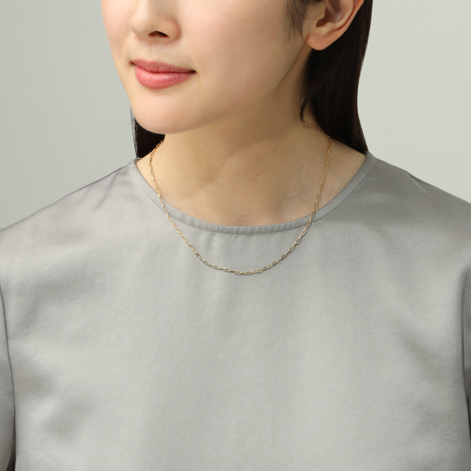 煌香 １８Ｋ ペーパークリップチェーン ネックレス