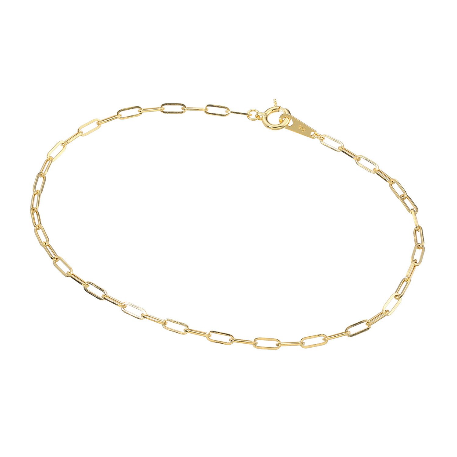 煌香 １８Ｋ ペーパークリップチェーン ブレスレット