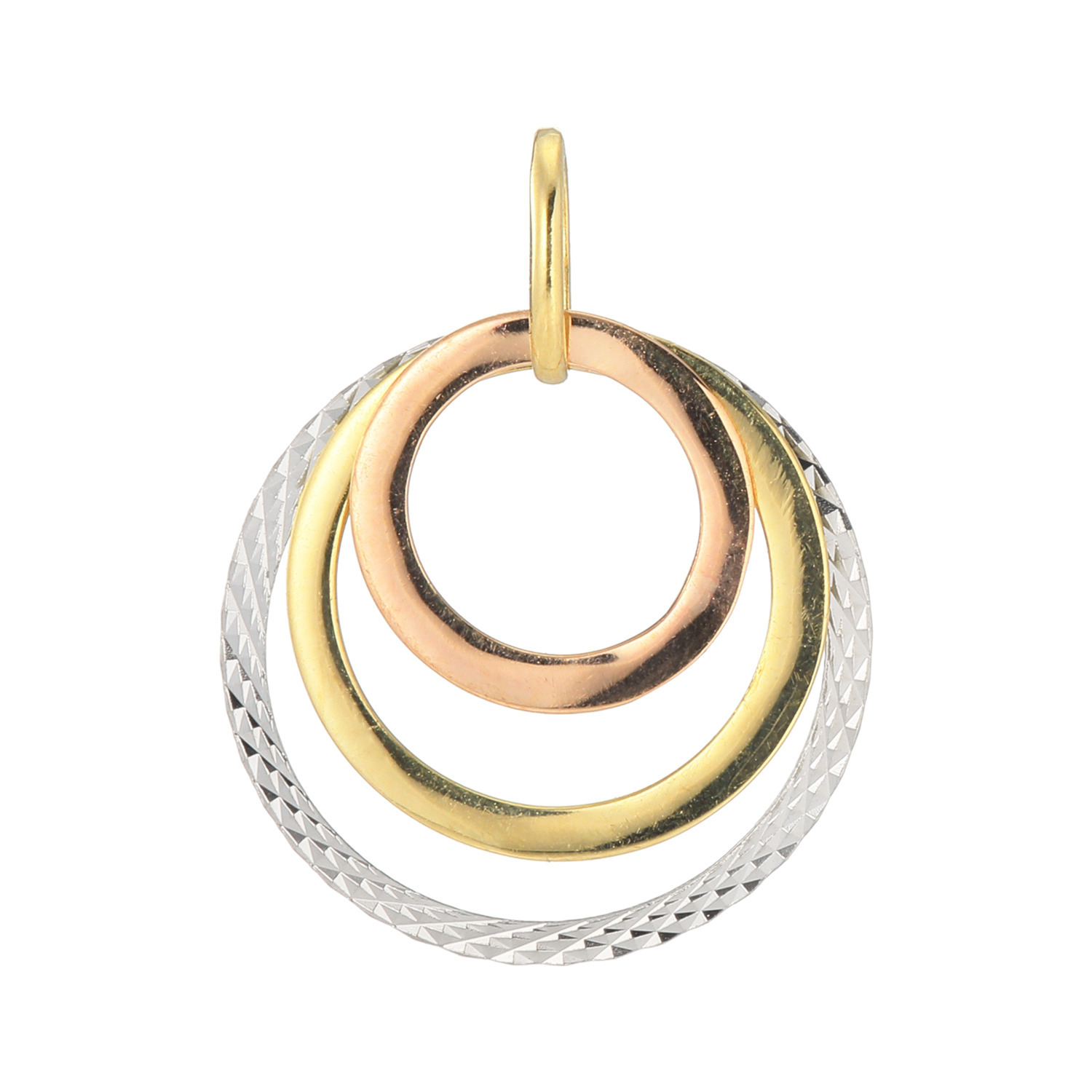 煌香 １８Ｋ＆プラチナ９００ トリカラー ３連フープ ペンダントトップ