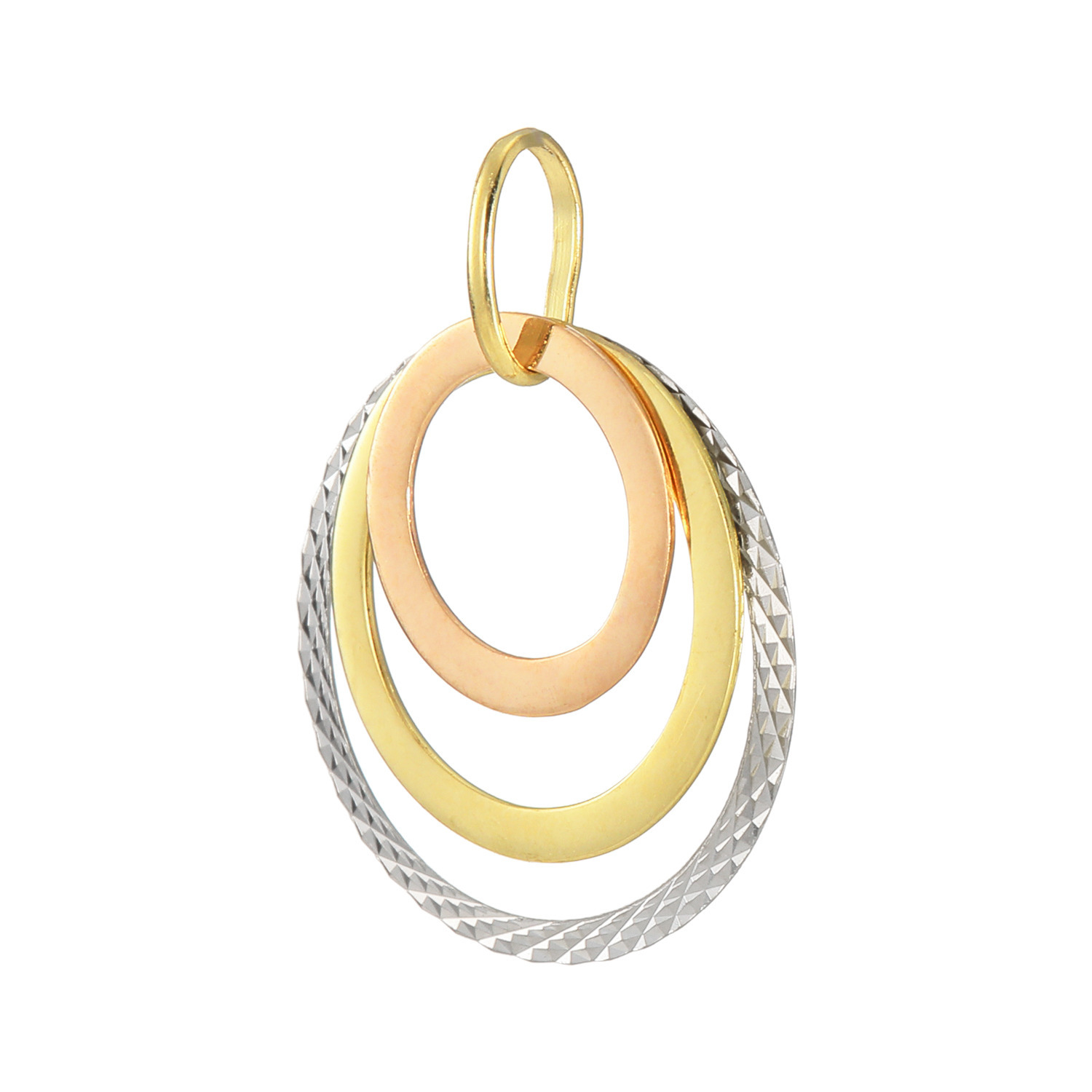 煌香 １８Ｋ＆プラチナ９００ トリカラー ３連フープ ペンダントトップ