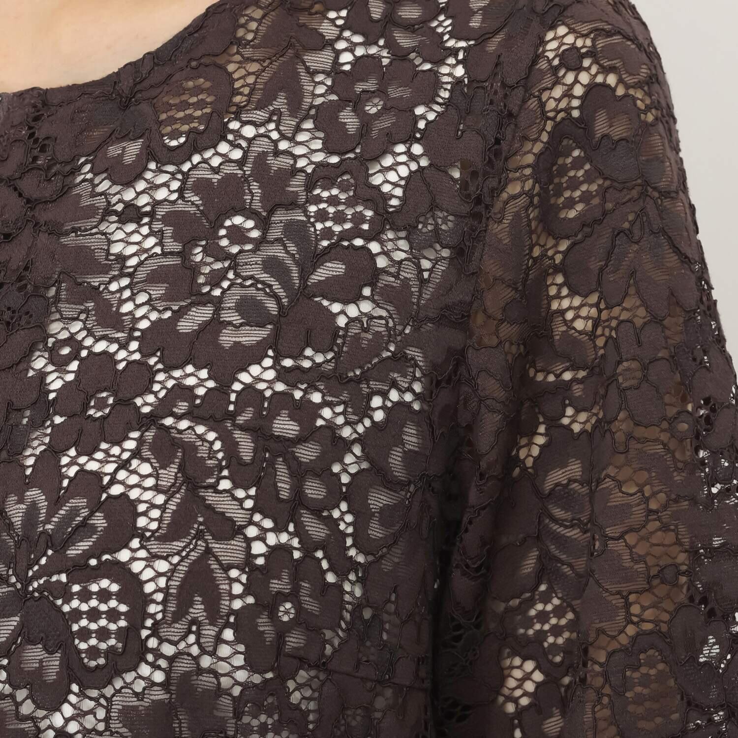 マダムヒロコ ラッセルレース ジップアップ ロングジャケット