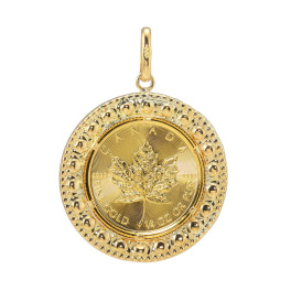 オロリナ 純金 メイプルリーフコイン ペンダントトップ ＜１／４オンス＞
