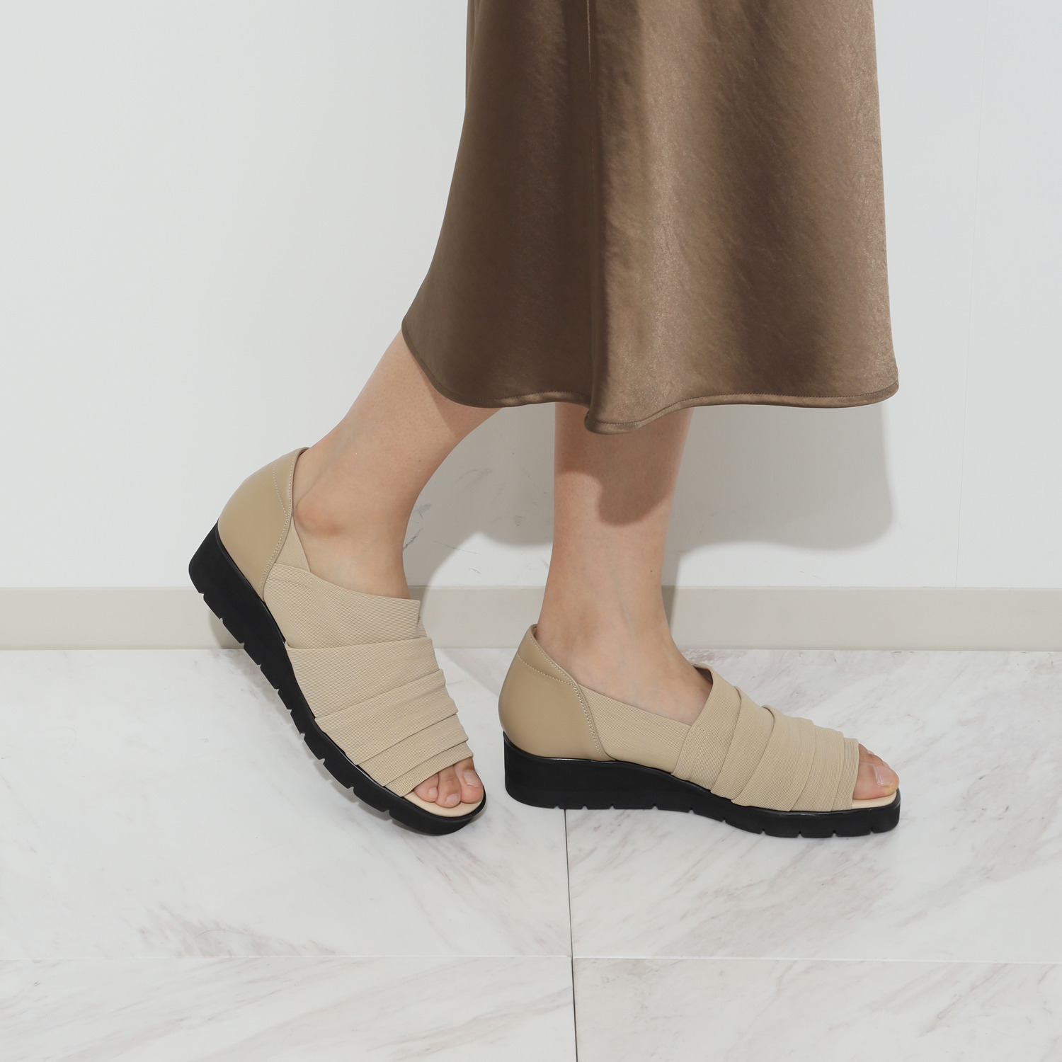 ミスキョウコ 日本製 メッシュストレッチ サンダル