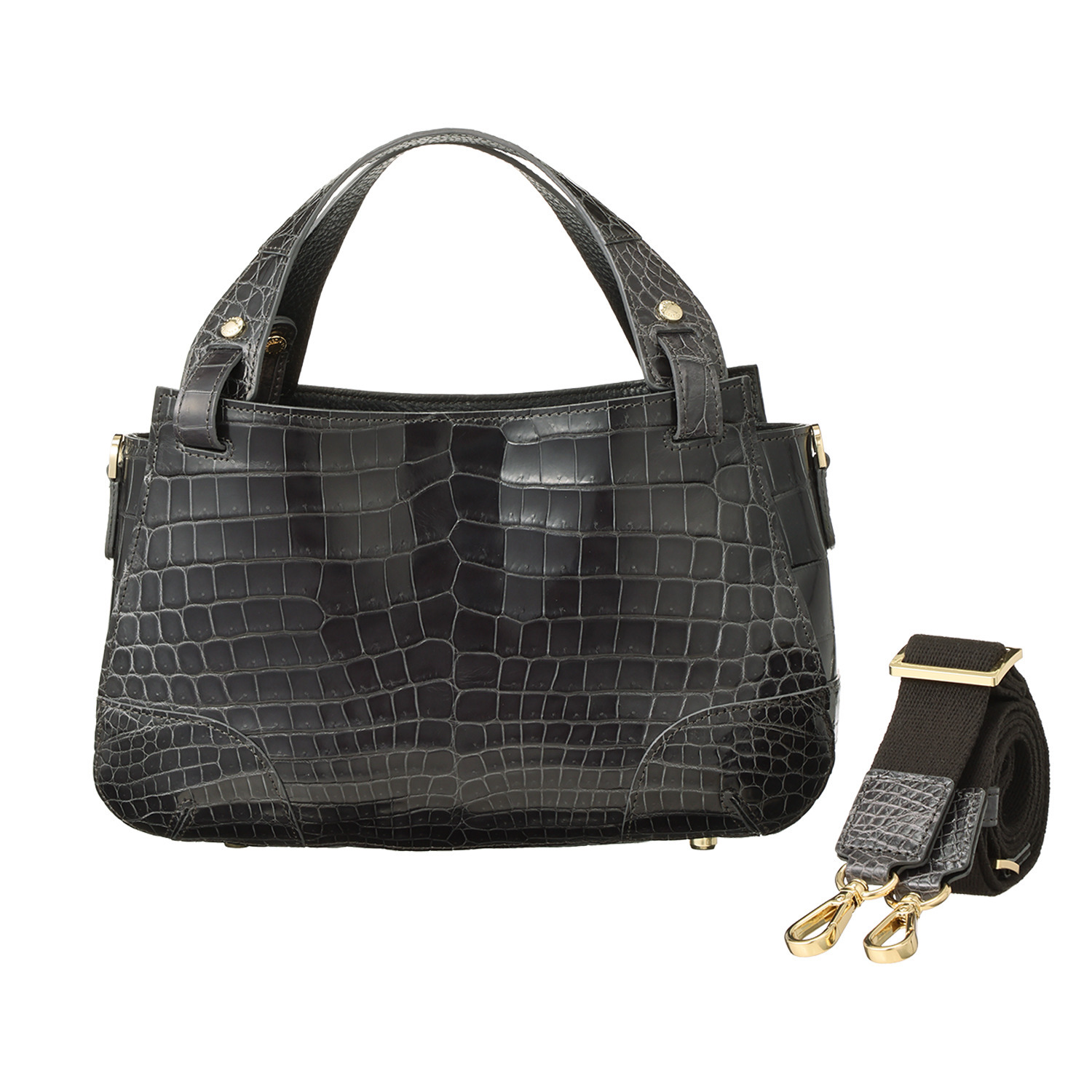 レザージュエルズ 日本製 シャイニングクロコダイル プレステージバッグ