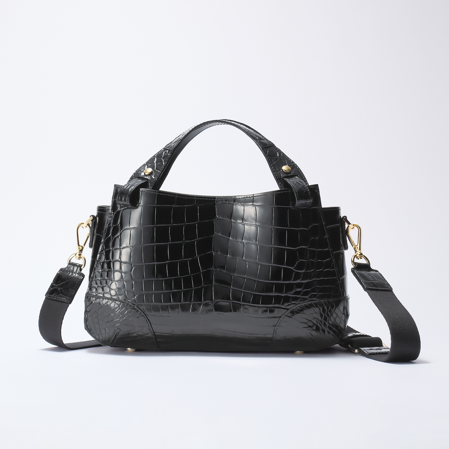 レザージュエルズ 日本製 シャイニングクロコダイル プレステージバッグ