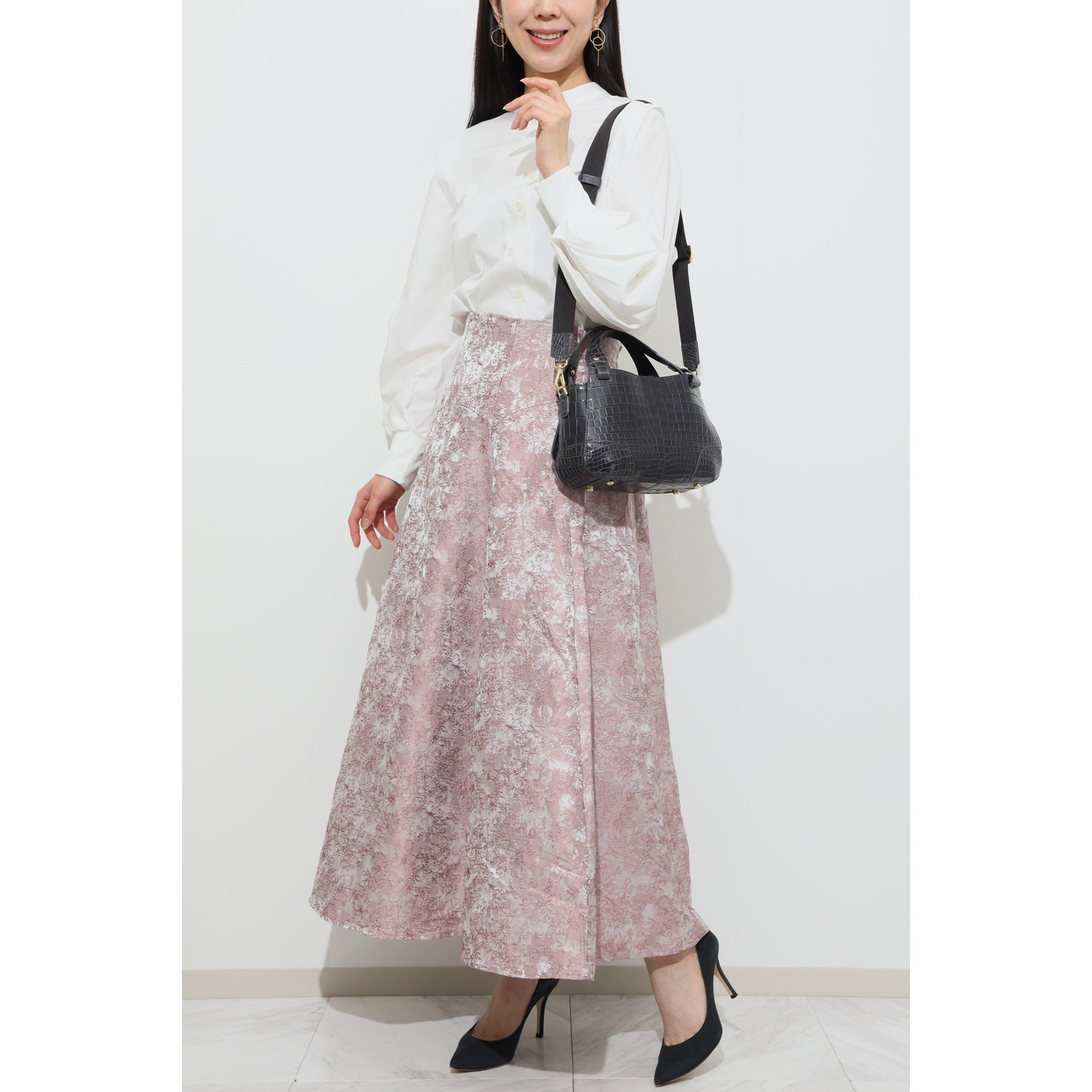 レザージュエルズ 日本製 シャイニングクロコダイル プレステージバッグ