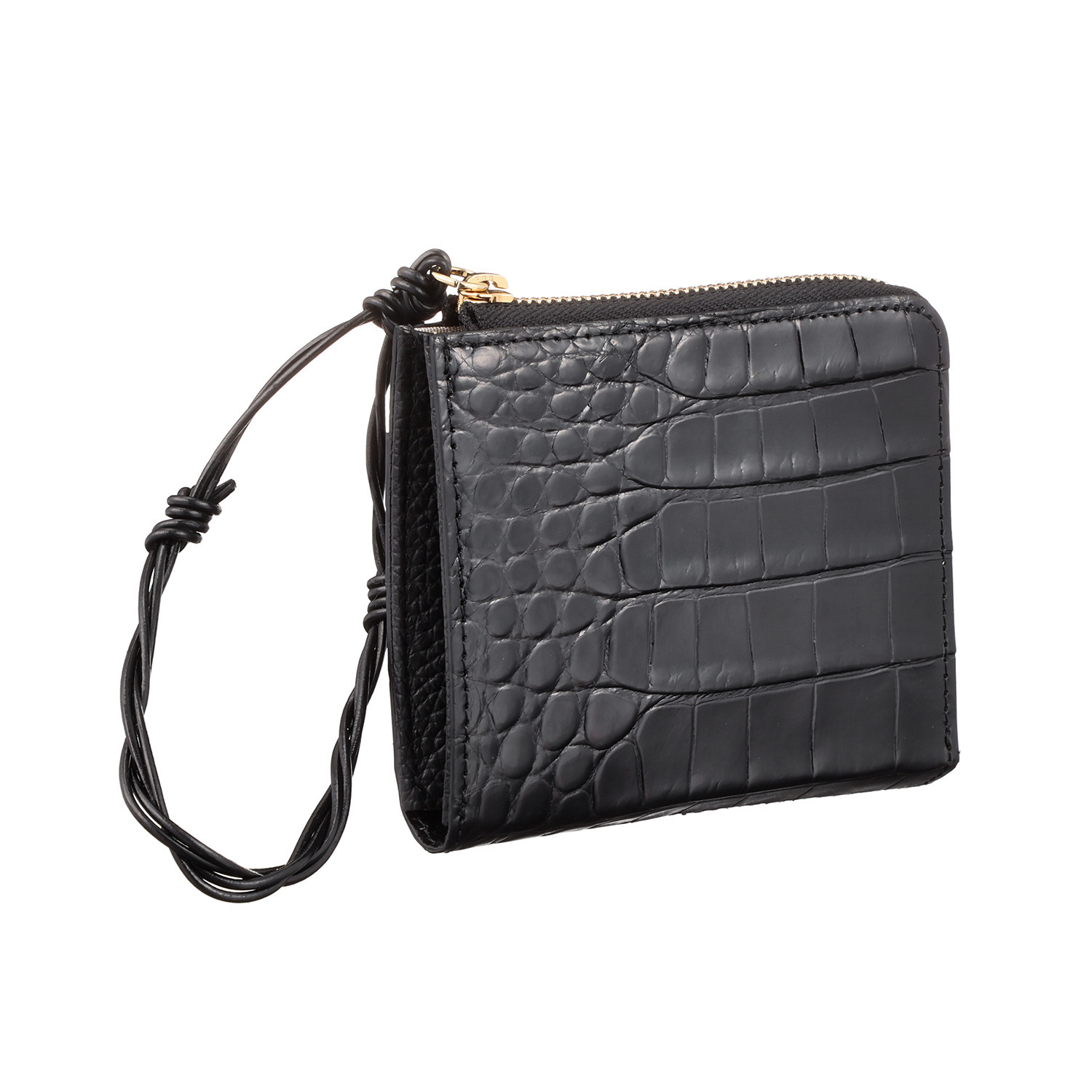 レザージュエルズ 日本製 シャイニングクロコダイル ミニＬ字ウォレット