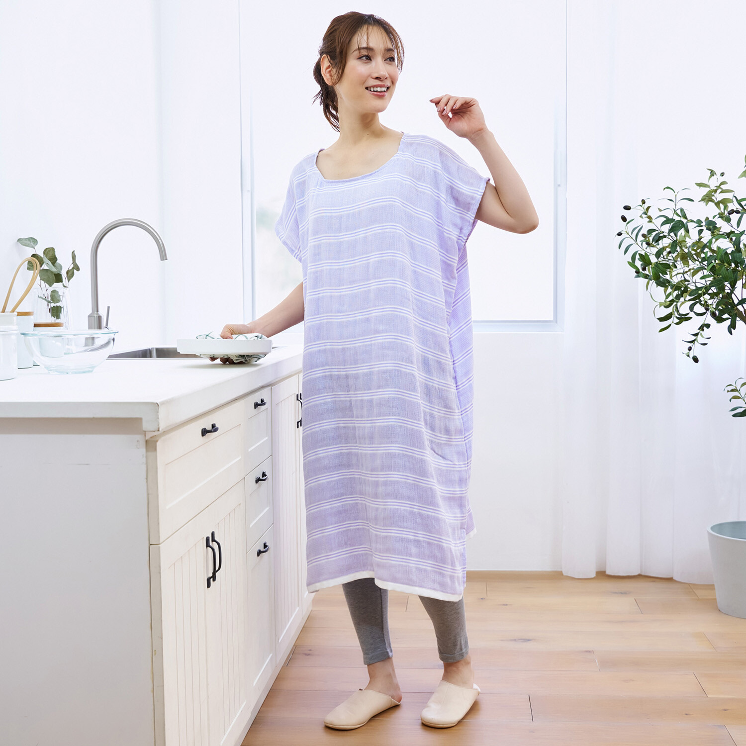 泉州織 湯あがり ダブルガーゼ コットンポンチョ