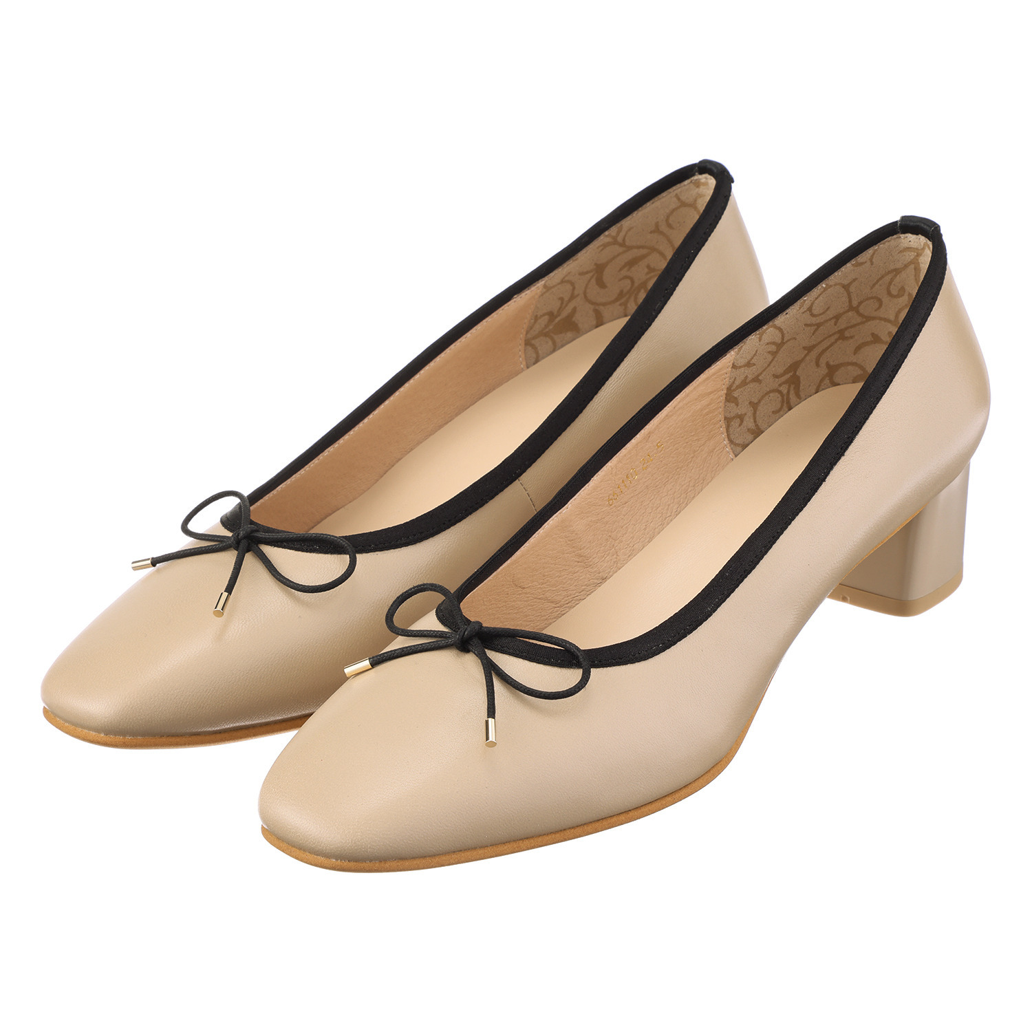 卑弥呼 日本製 シープレザー ４ｃｍヒール バレエパンプス