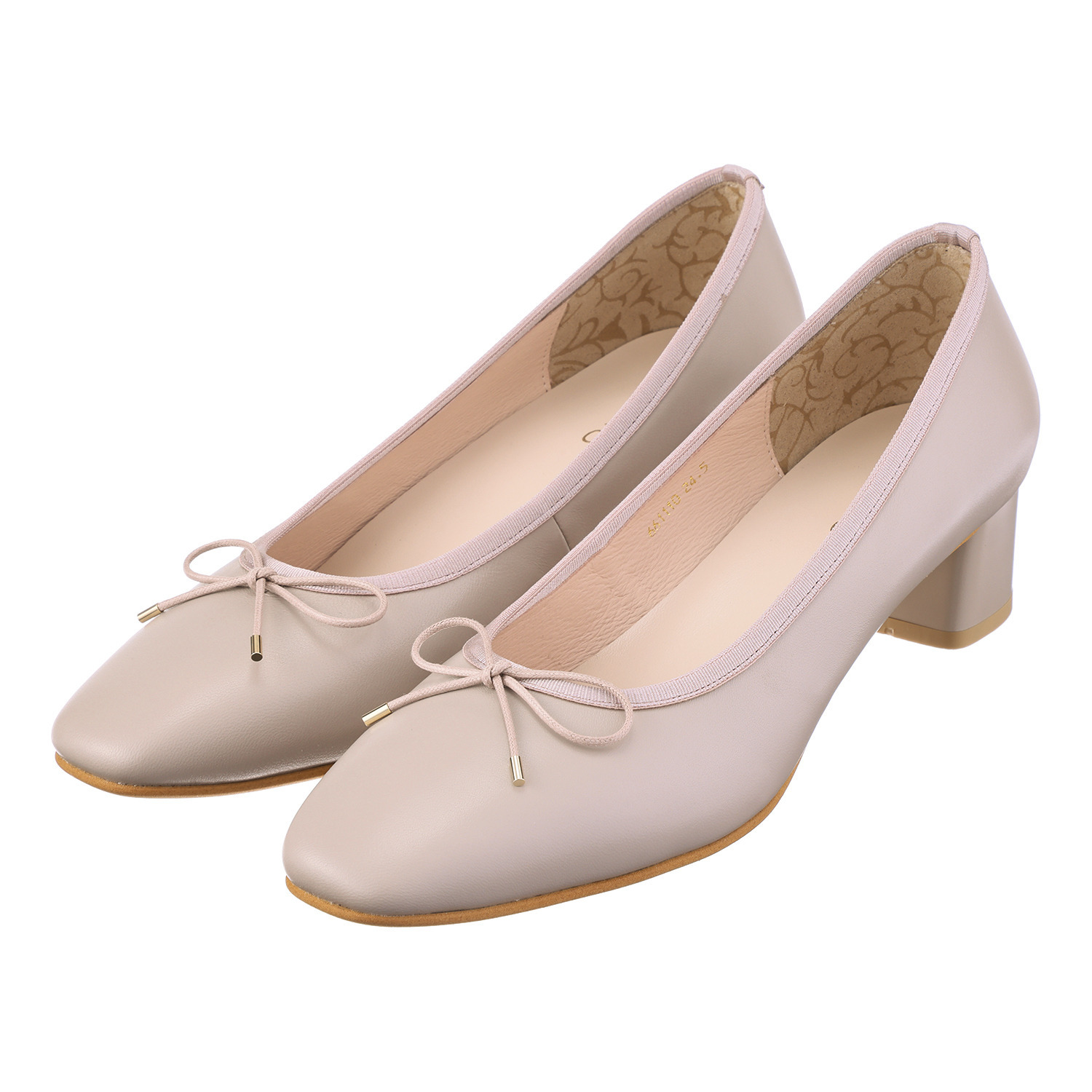 卑弥呼 日本製 シープレザー ４ｃｍヒール バレエパンプス