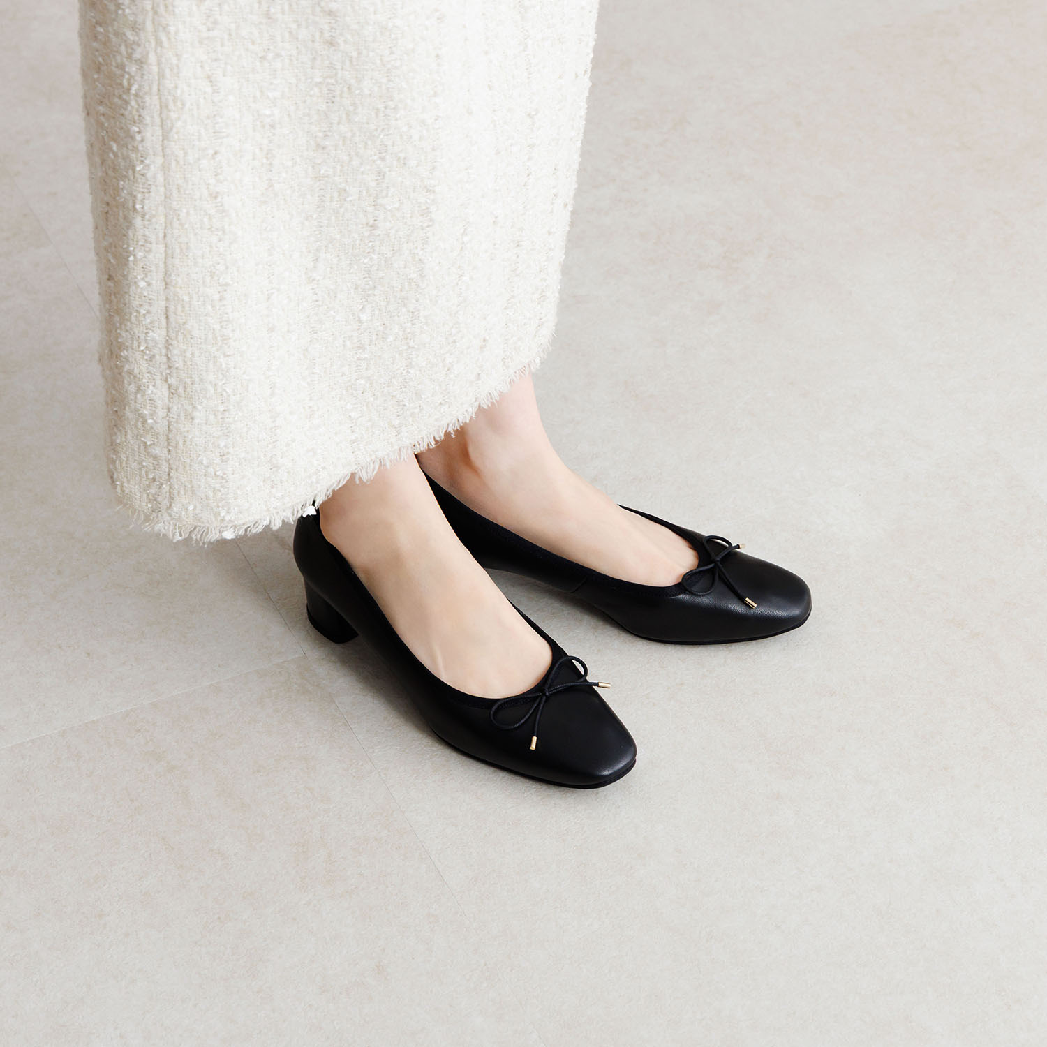 卑弥呼 日本製 シープレザー ４ｃｍヒール バレエパンプス