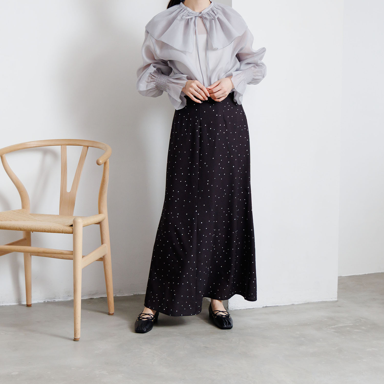 卑弥呼 日本製　本革 クロスゴム フラットパンプス