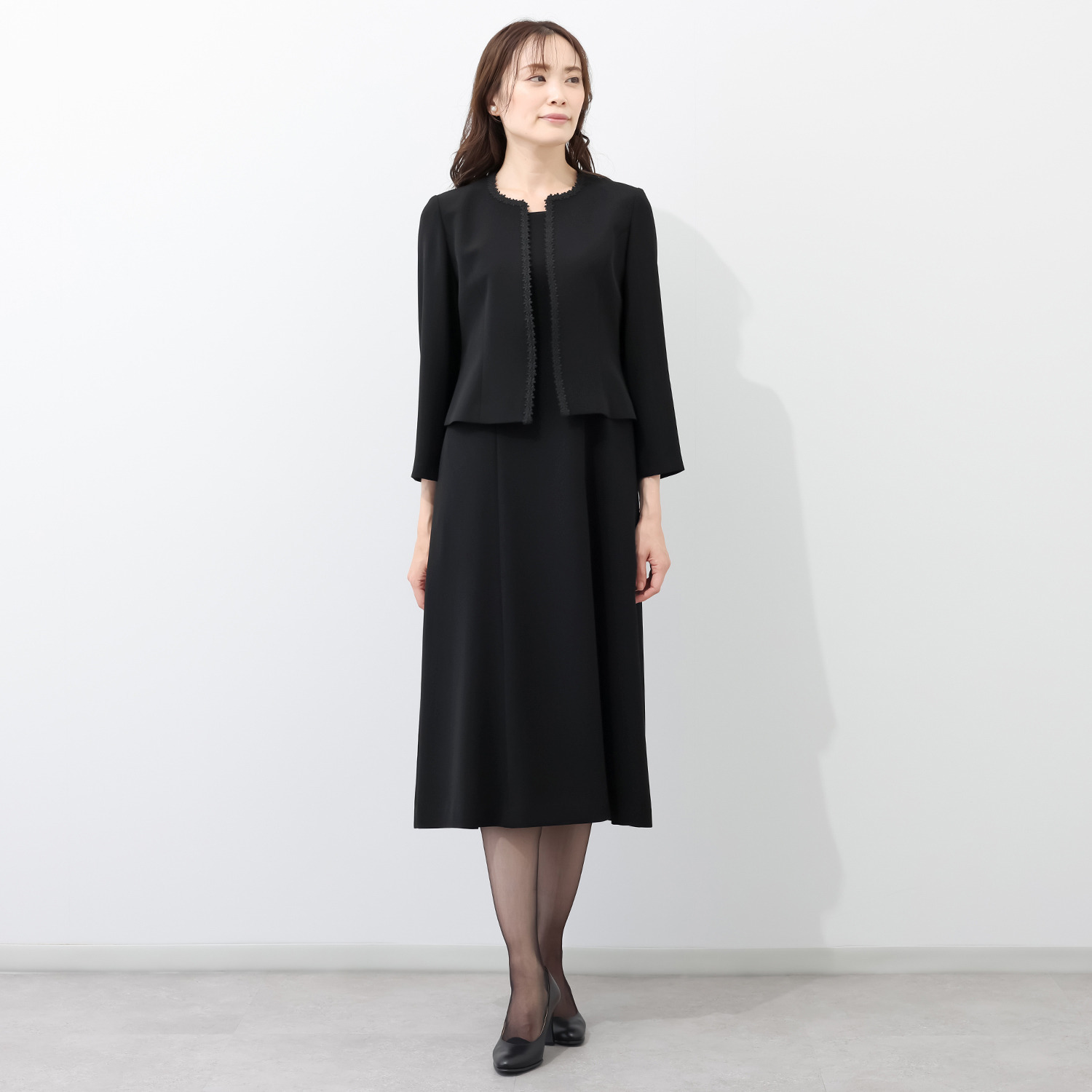 ニュイ ブラックフォーマル ロング丈ワンピース ＜ゆったりサイズ＞