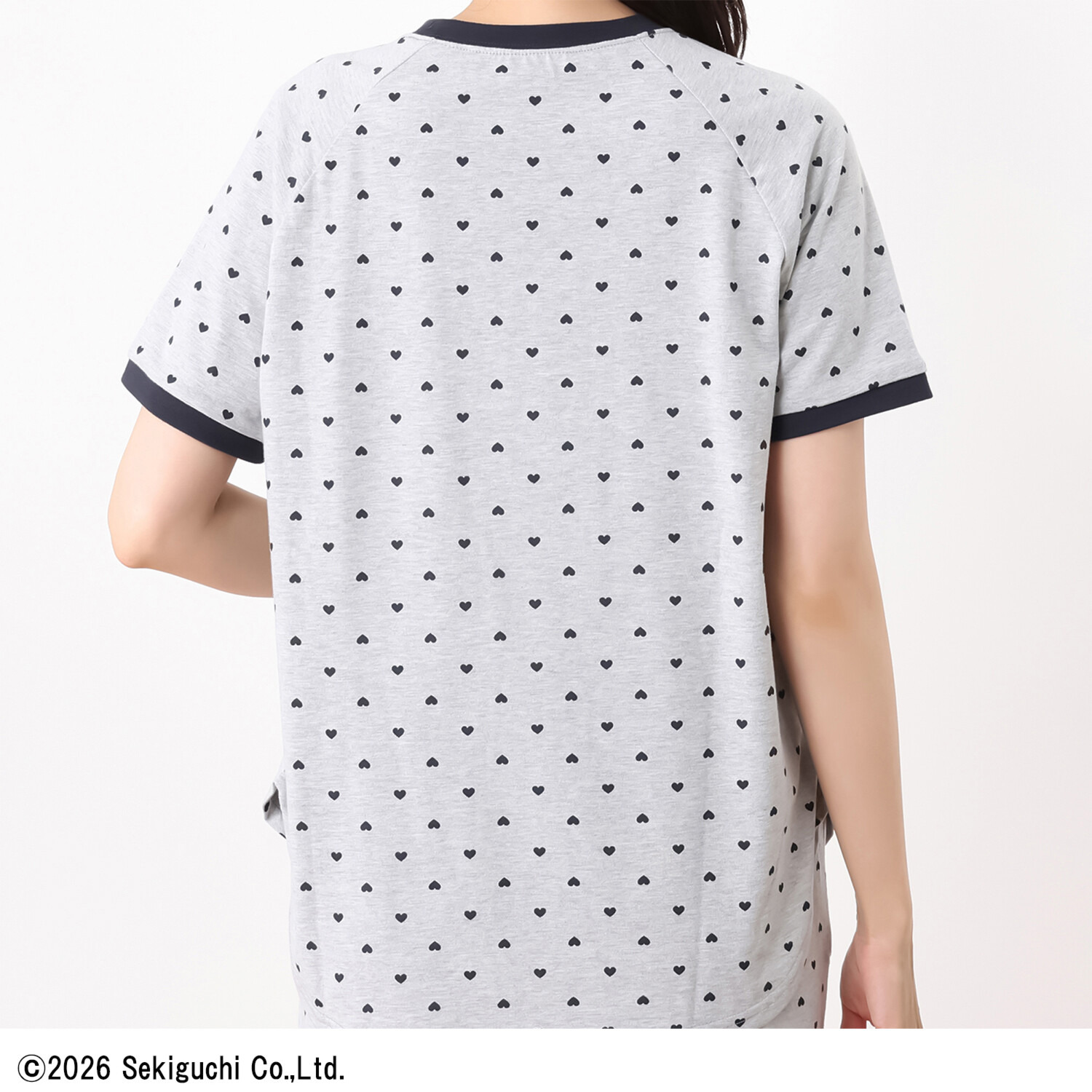 モンチッチ さらっと快適！ 柔らかカットソー ハートプリント モンチッチアクセント Ｔシャツパジャマ