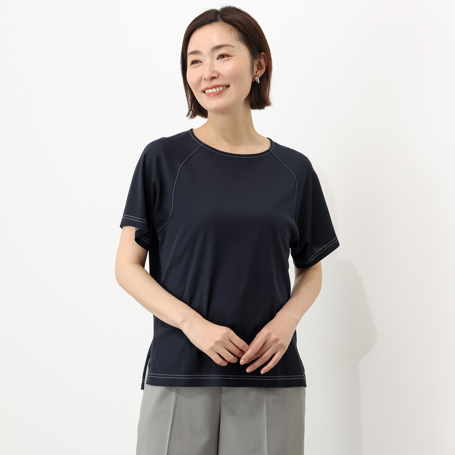 ＨＫビアン 綿１００％ ステッチ使い さらさらＴシャツ