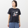エル　ステュディオ ドッググラフィック グリッタープリント Ｔシャツ