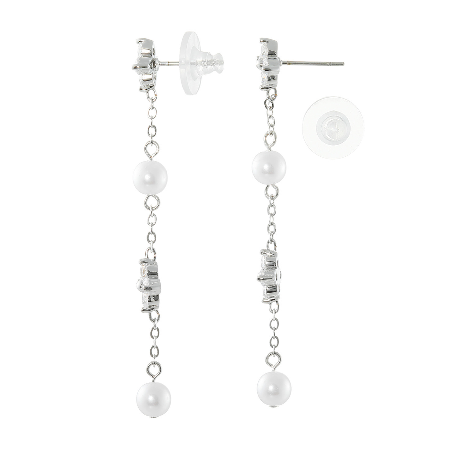 エスアンドアール ＣＺ＆パールビジュウ スウィング ロングイヤリング／ピアス