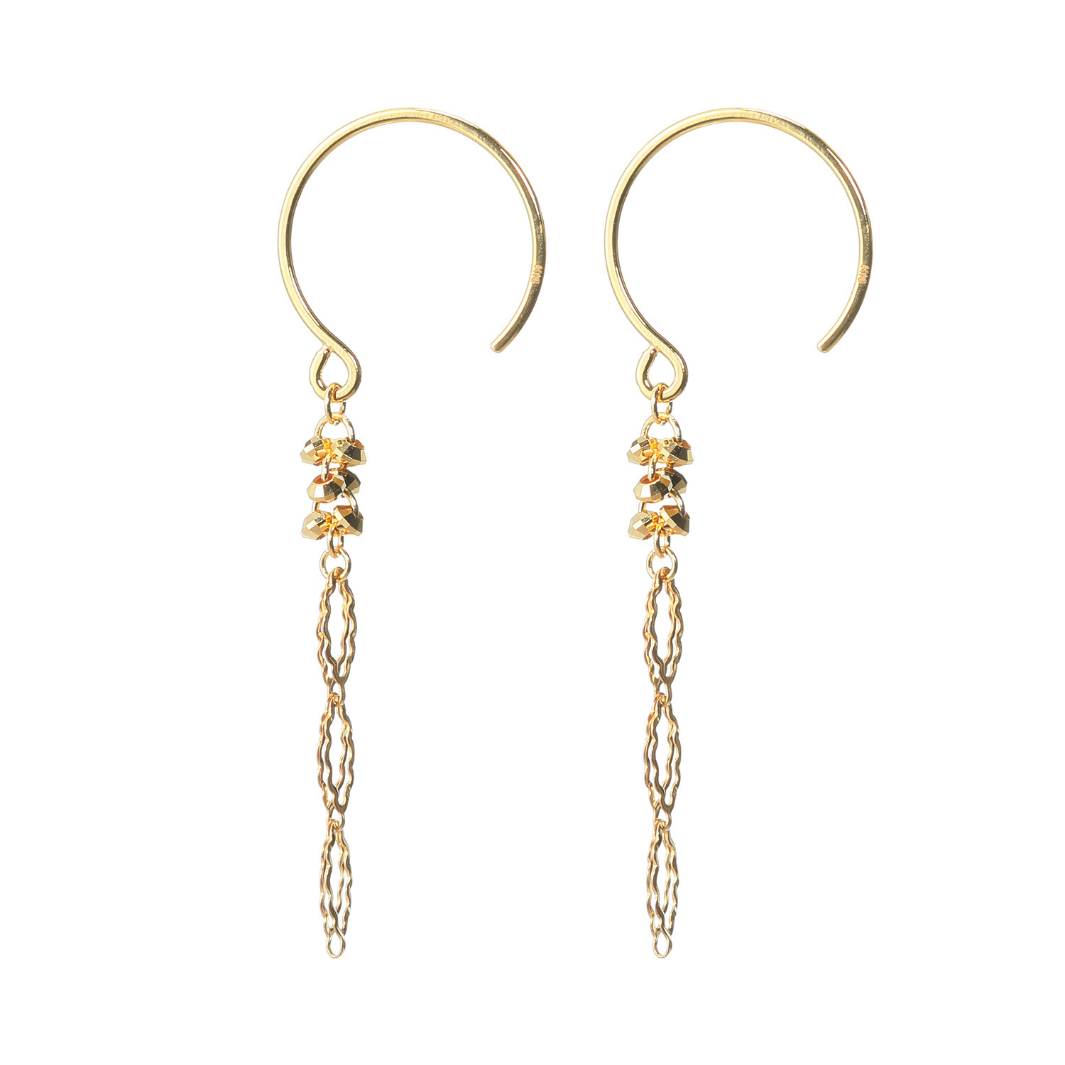 チェーンクリエイト １８Ｋ ウェーブデザイン ピアス