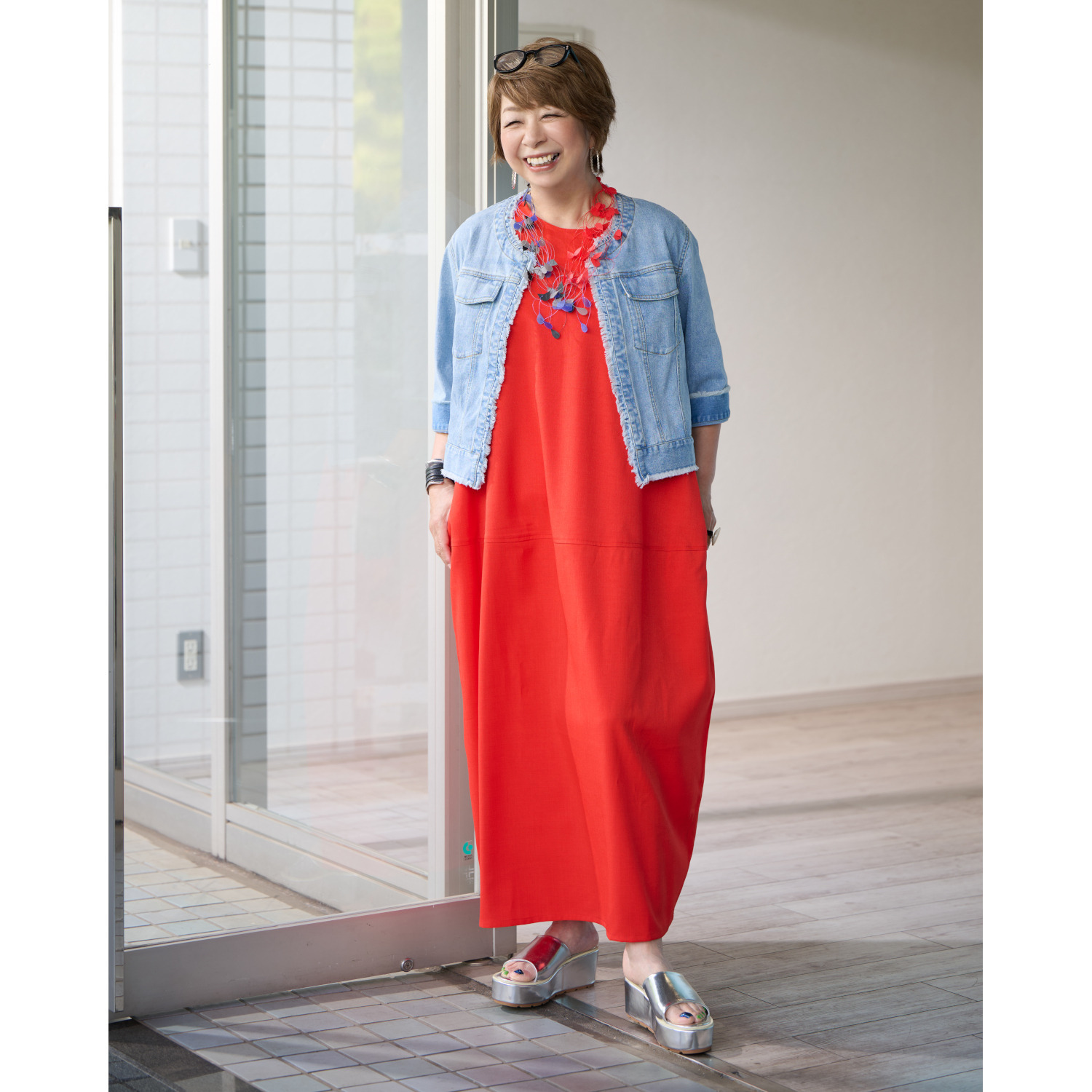 ウノ・ウノ・ドゥーエ のびのび快適 ストレッチデニム ジャケット