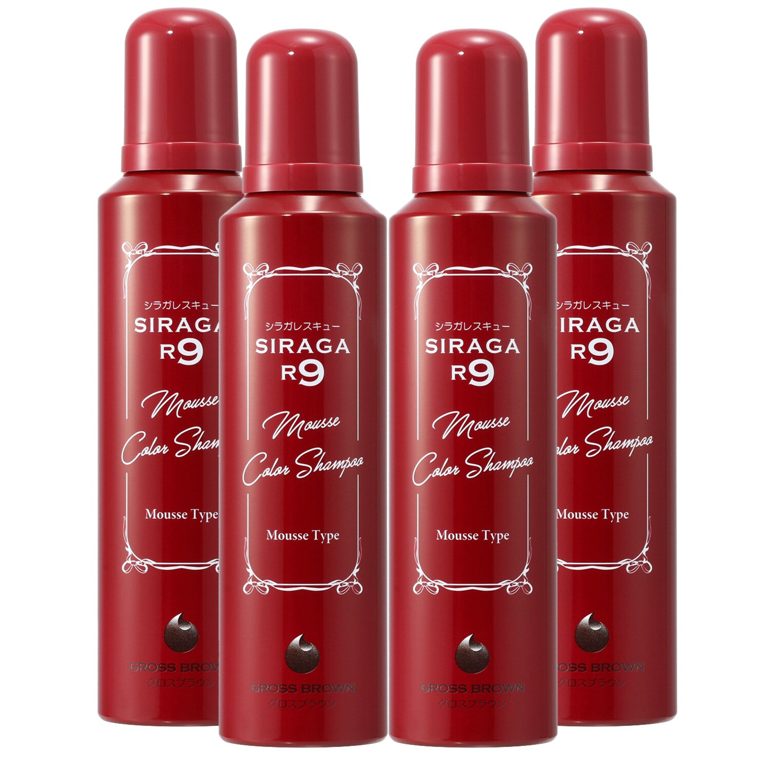 ムースでシャンプー 白髪を徐々に染めて 髪のダメージを補修 シラガレスキュー ムースカラーシャンプー ４本セット
