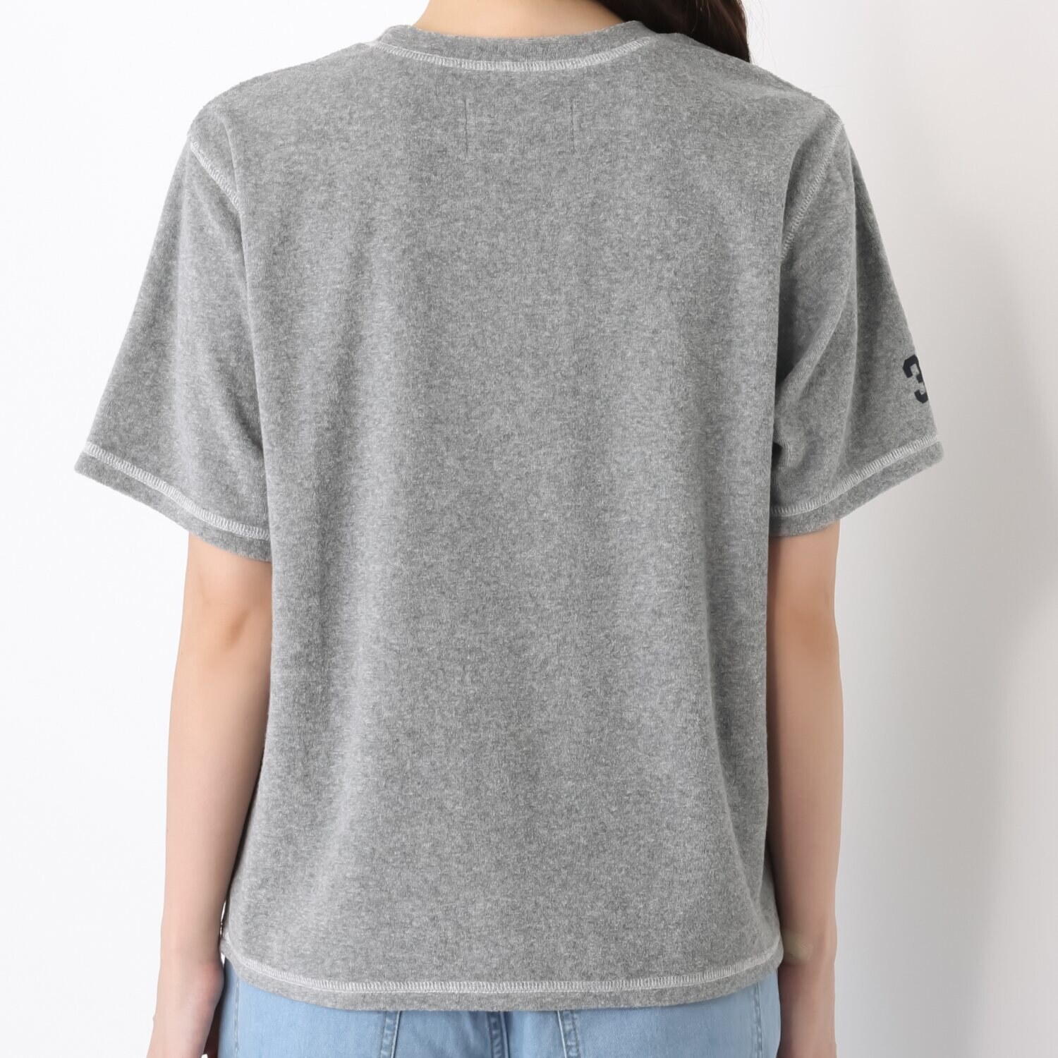 ラソエヌサーティスリー ディグリーズ 肌触り抜群！ パイル素材 ロゴプリントＴシャツ
