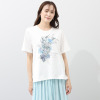 フィル・クロレ 日本製 ギザコットン混 刺しゅう転写プリント Ｔシャツ