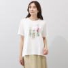 フィル・クロレ 日本製 ギザコットン混 刺しゅう転写プリント Ｔシャツ