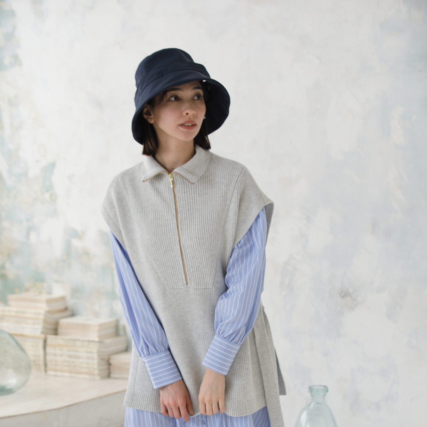 タイムクロス 日本製 快適　はっ水・ＵＶカット ベルヌーイ 風が抜けるクロッシェ