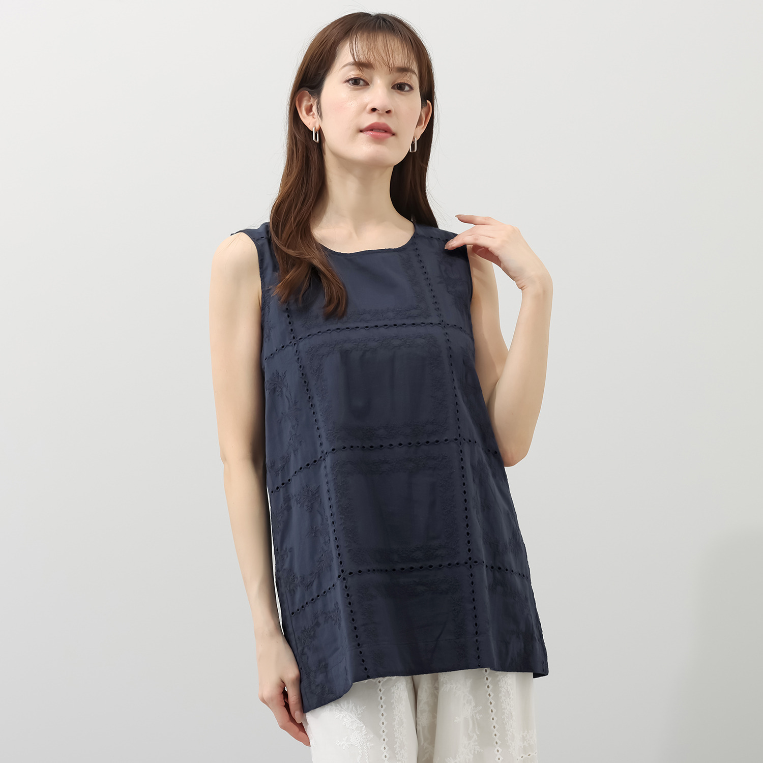 リラリー 刺しゅう ノースリーブ チュニック